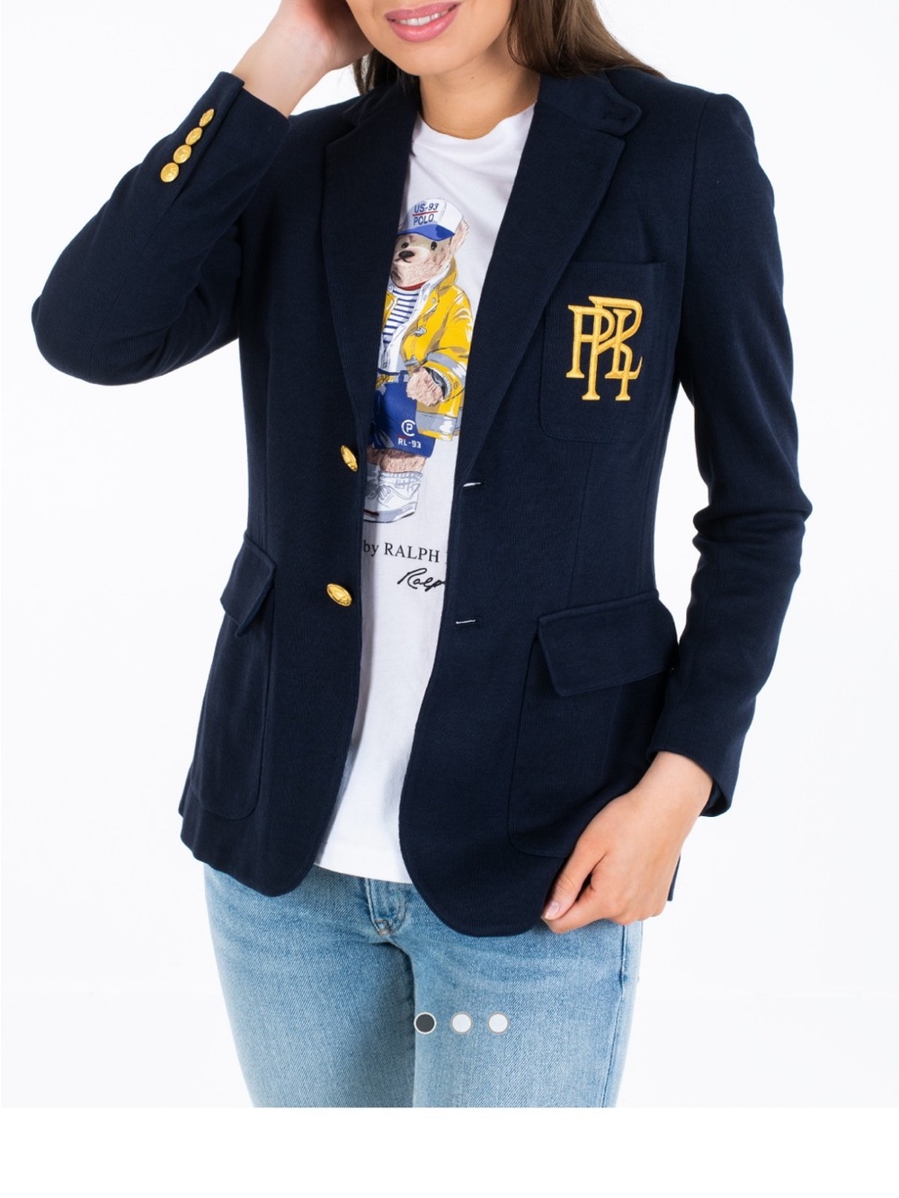 Ralph Lauren Navy Blazer with Gold Crest and Buttons